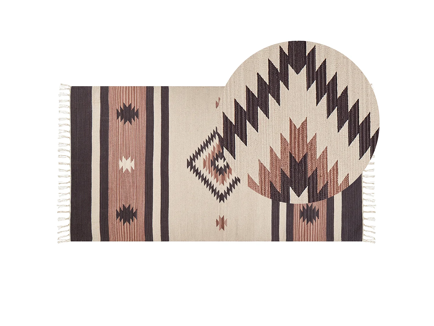 Vloerkleed kelim beige/bruin 80 x 150 cm ARAGATS