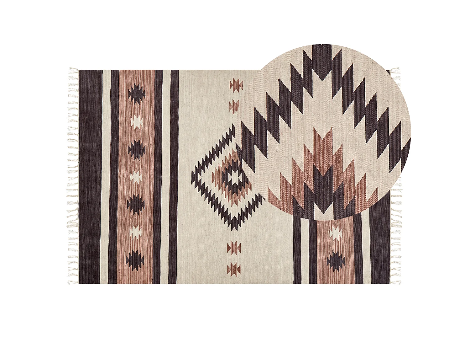 Vloerkleed kelim beige/bruin 140 x 200 cm ARAGATS