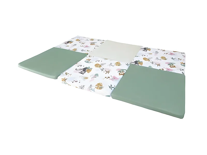TINEO Maxi Tapis Malin Jungle Buddies 5 en 1 - Evolutif - Dehoussable - 180x200 cm - Nouvelle collection
