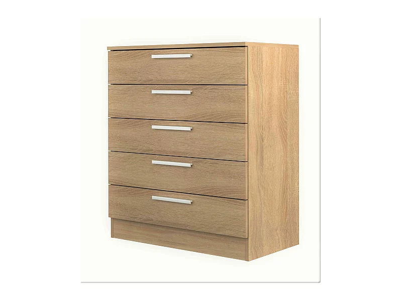 Commode 5 tiroirs en bois naturel - CO9022