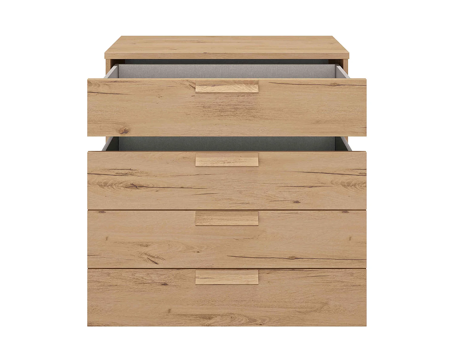 Commode 4 tiroirs en bois imitation chêne clair - CO5030