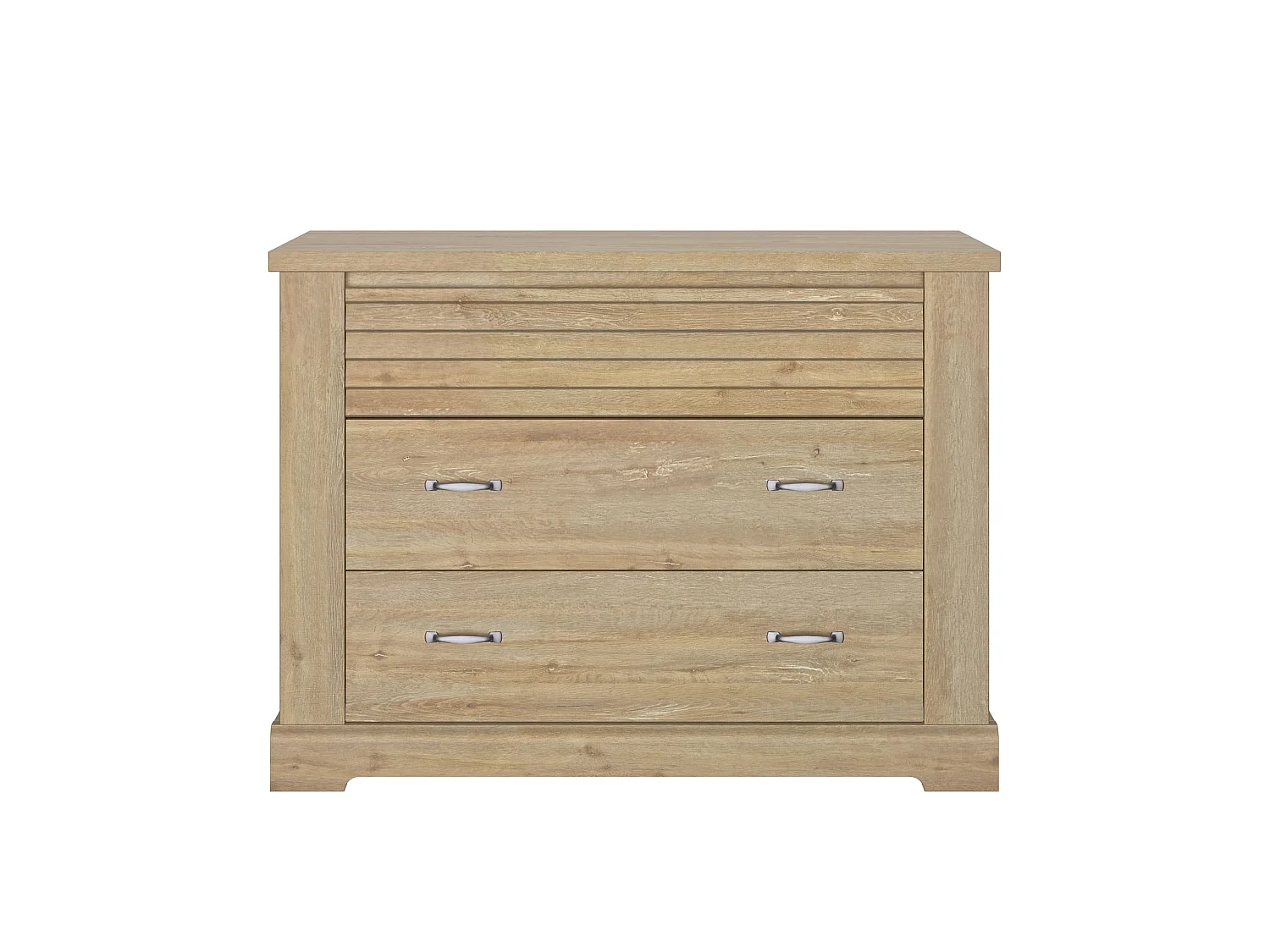 Commode en bois clair 3 tiroirs imitation châtaignier - CO5068