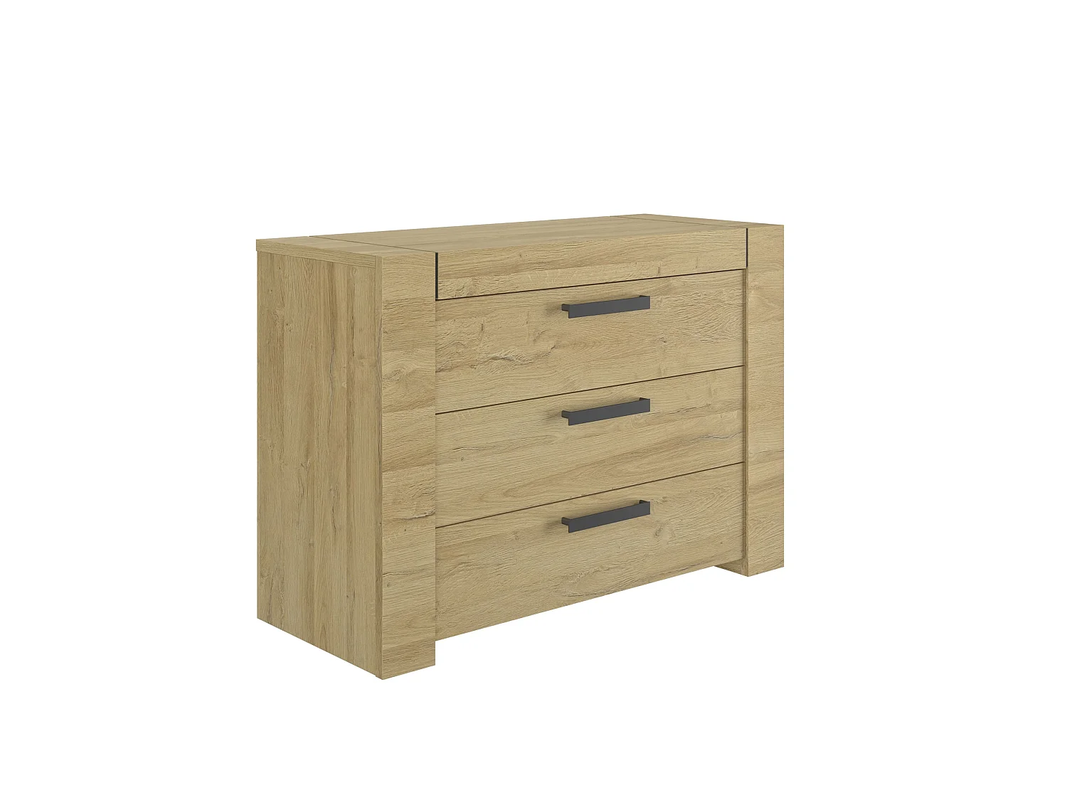 Commode 3 tiroirs avec poignées en métal - CO5074