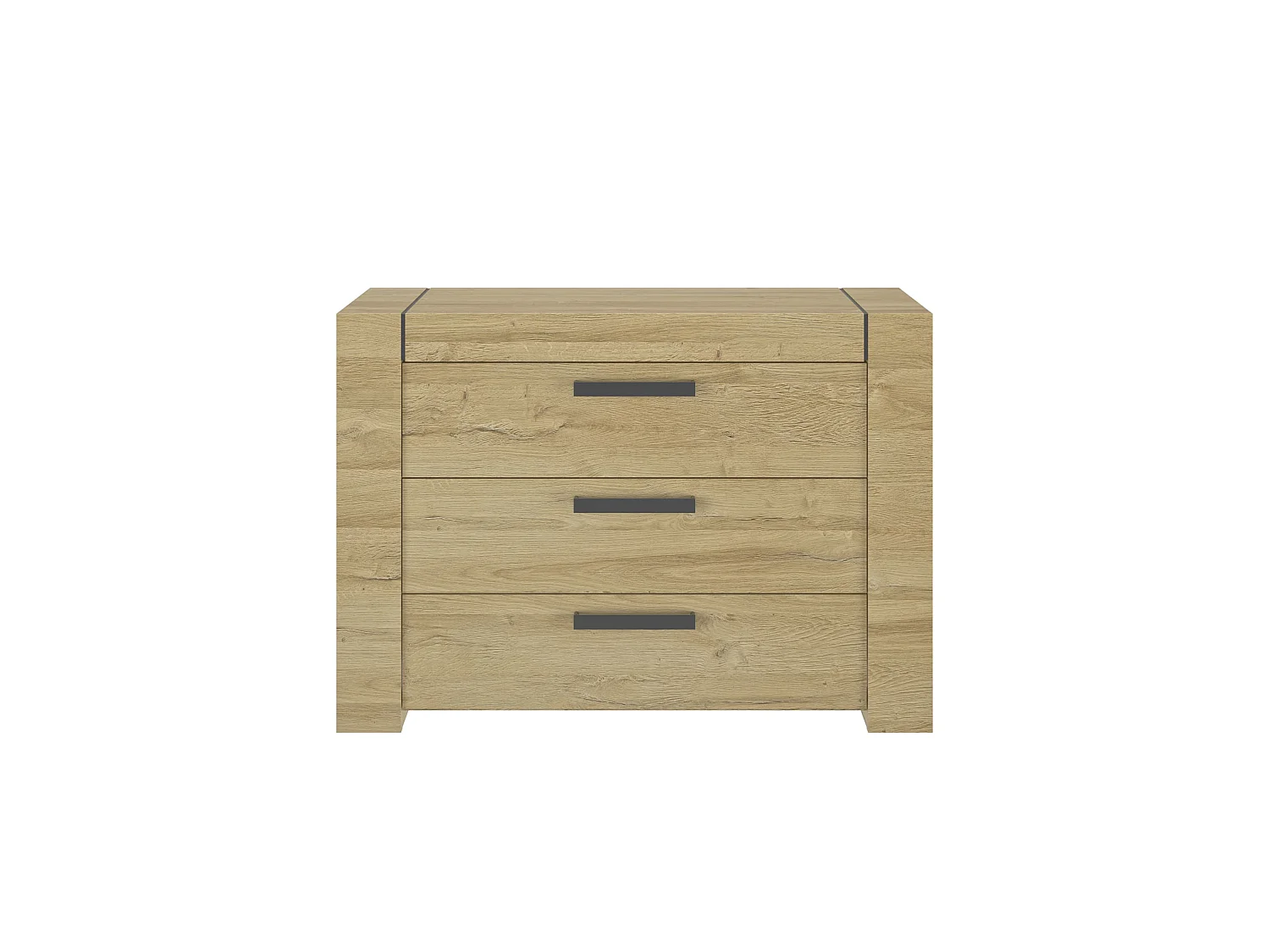 Commode 3 tiroirs avec poignées en métal - CO5074