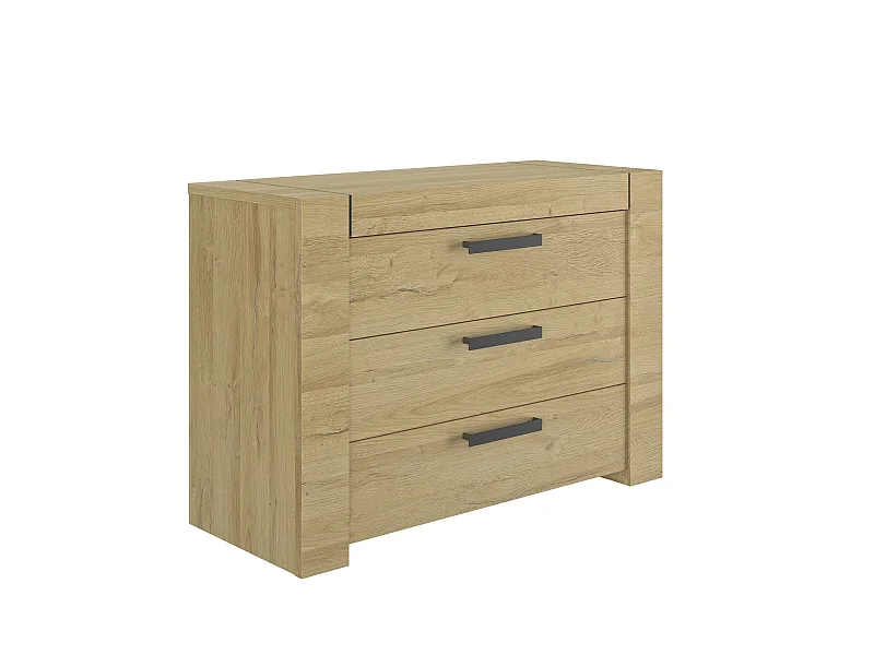 Commode 3 tiroirs avec poignées en métal - CO5074