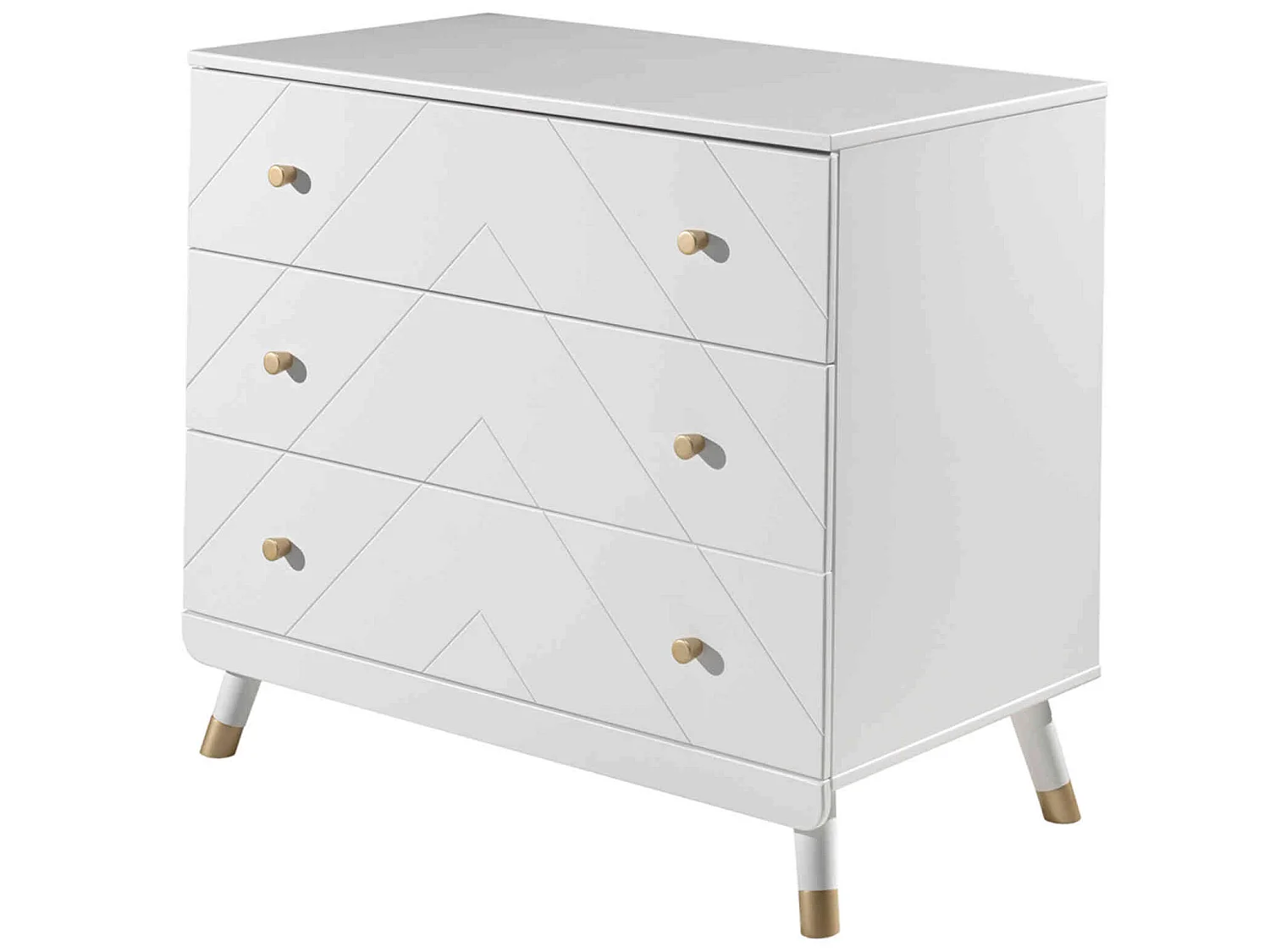 Commode enfant 3 tiroirs en bois blanc - CO2035
