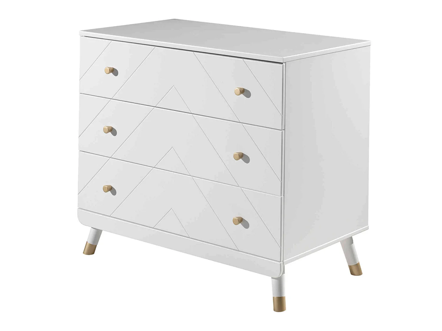 Commode enfant 3 tiroirs en bois blanc - CO2035
