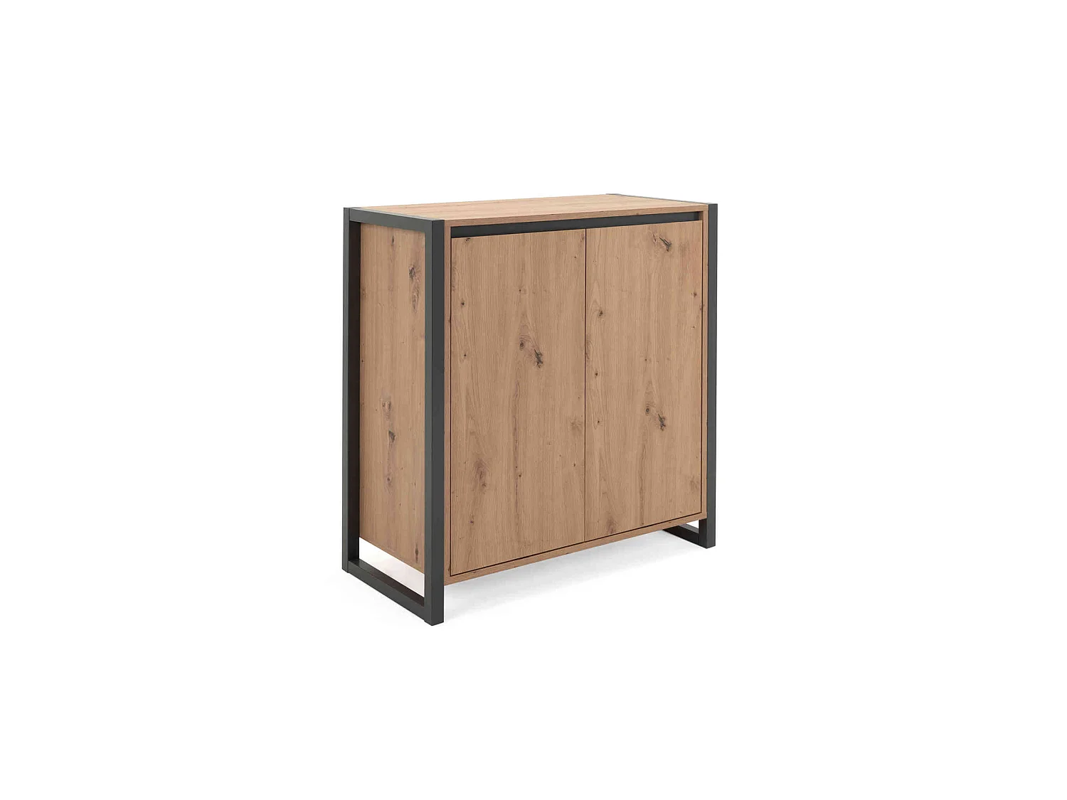 Commode 2 portes en bois imitation chêne - CO7109-1