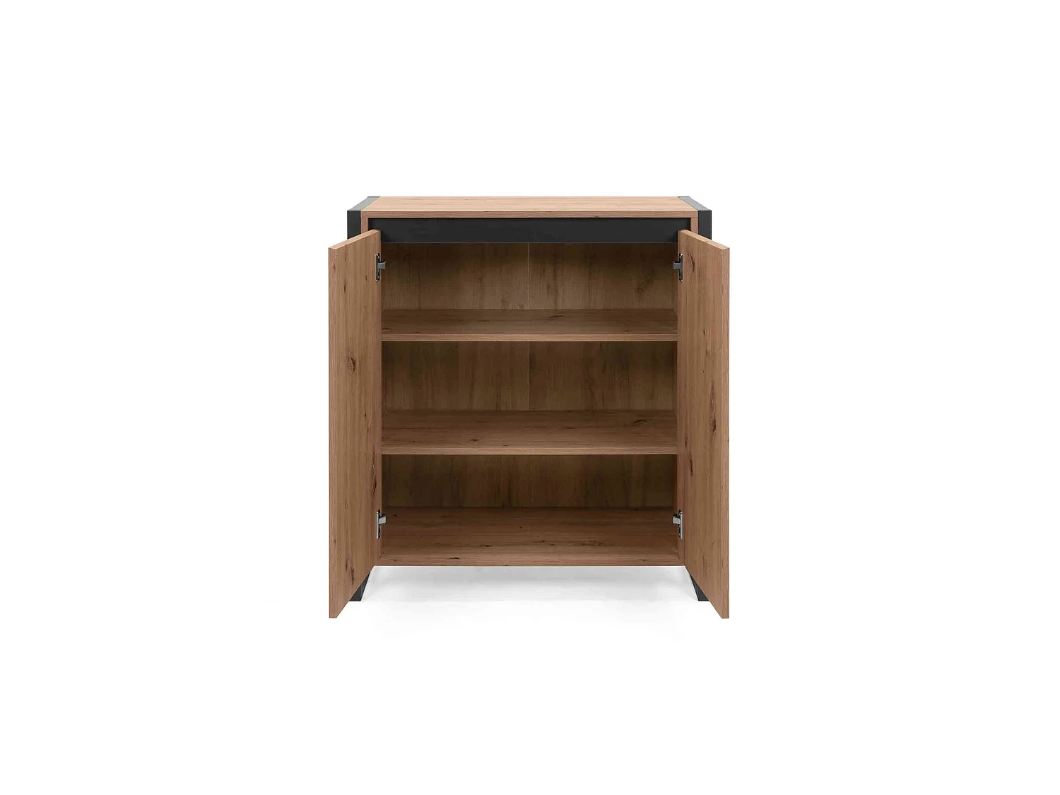 Commode 2 portes en bois imitation chêne - CO7109-1