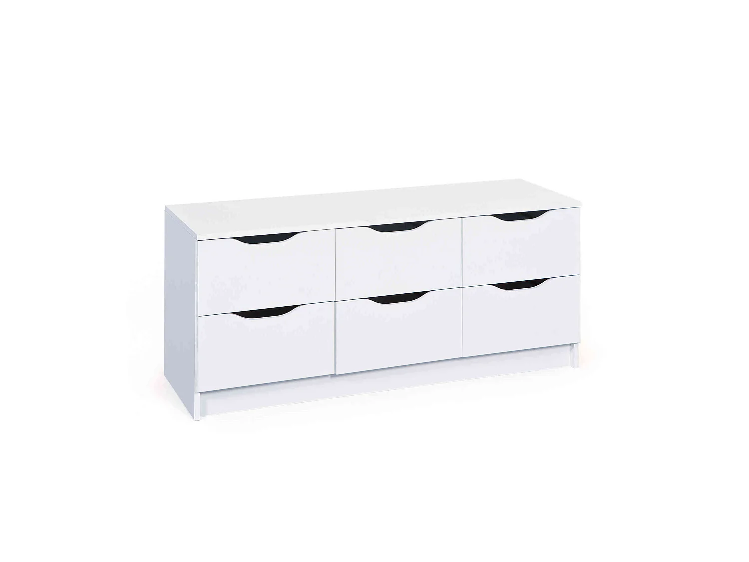 Commode 6 tiroirs en bois blanc - CO12052-4