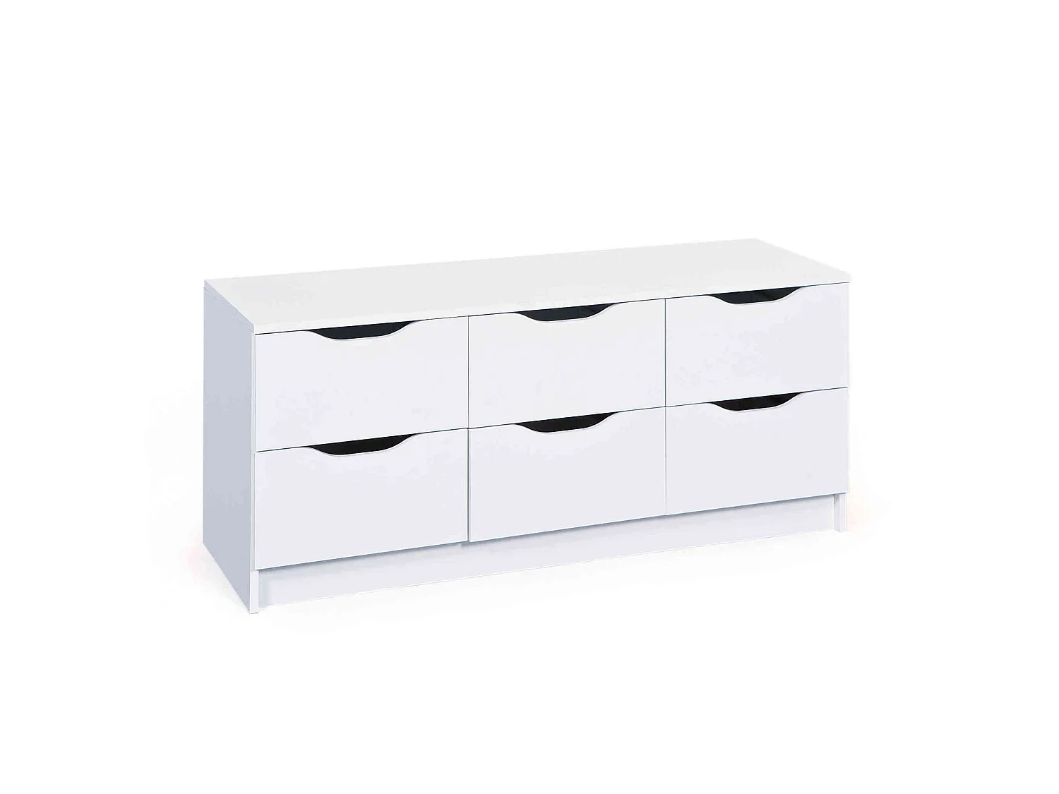 Commode 6 tiroirs en bois blanc - CO12052-4
