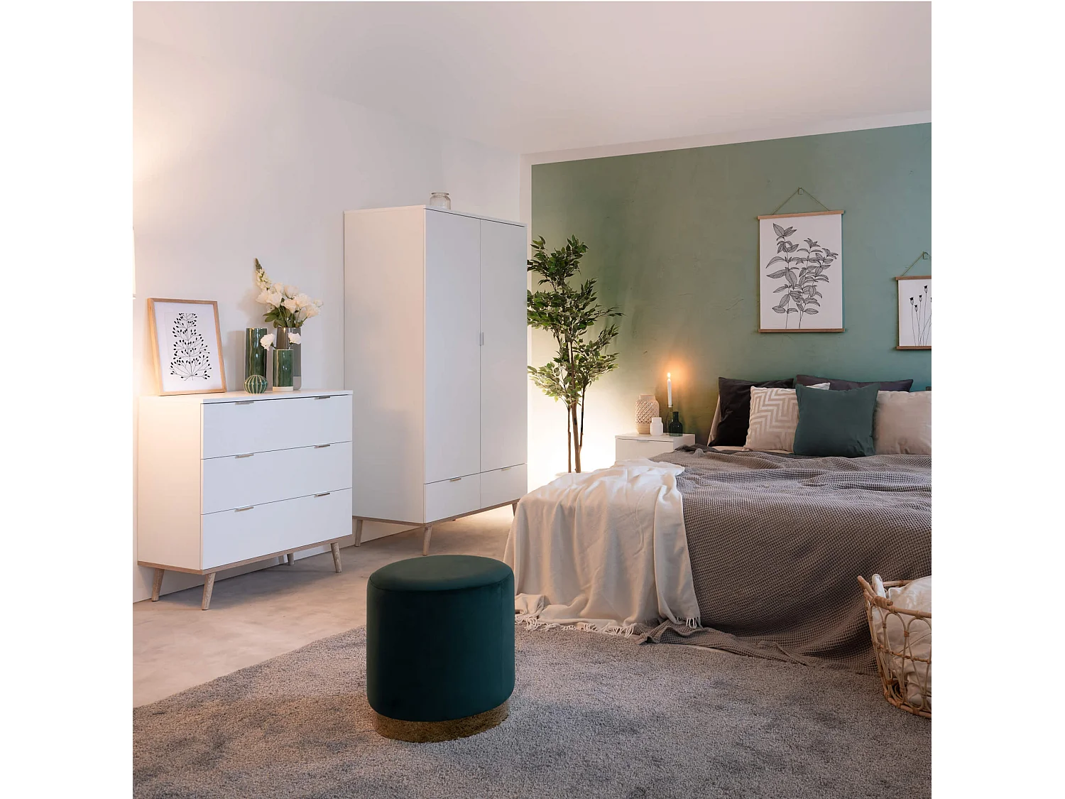 Commode 6 tiroirs blanc - CO7781-2