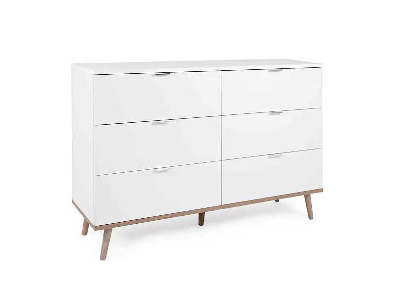 Commode 6 tiroirs blanc - CO7781-2