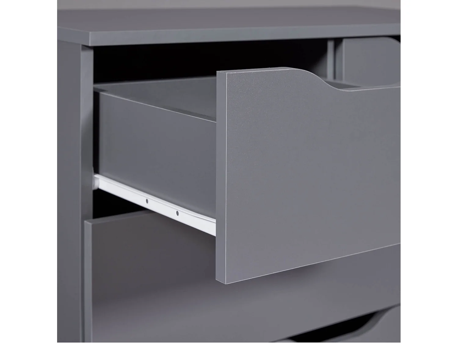 Commode 6 rangements en bois gris anthracite - CO12098