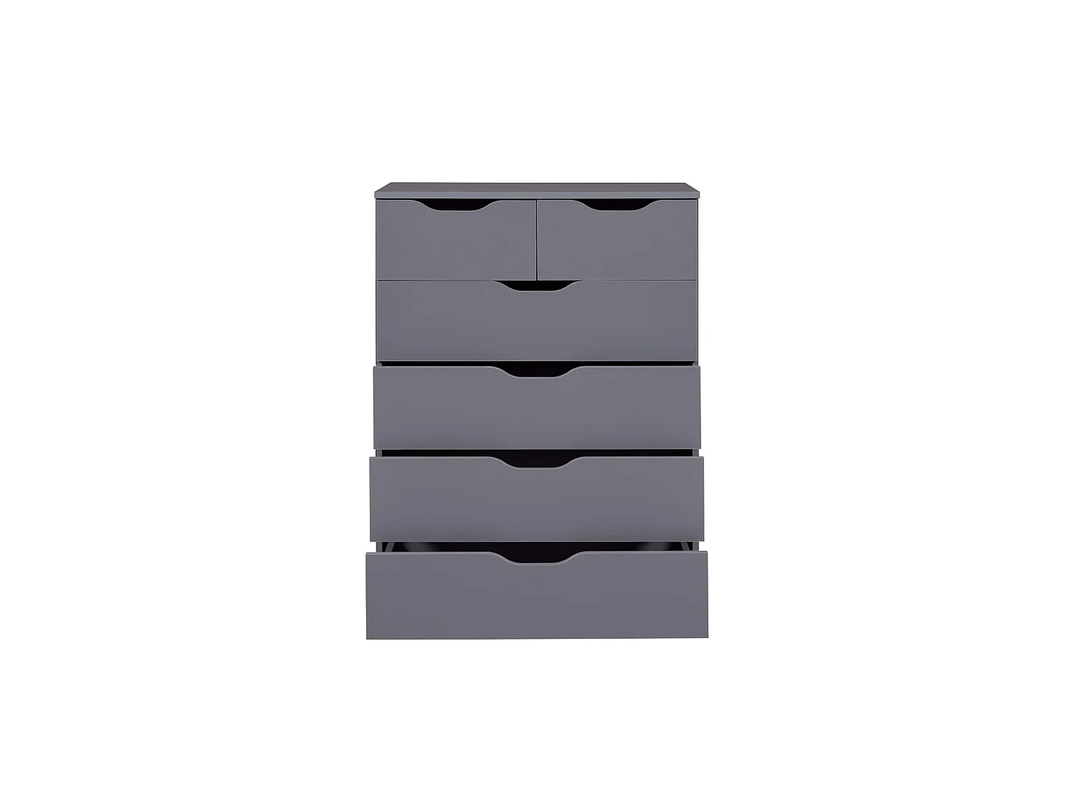 Commode 6 rangements en bois gris anthracite - CO12098