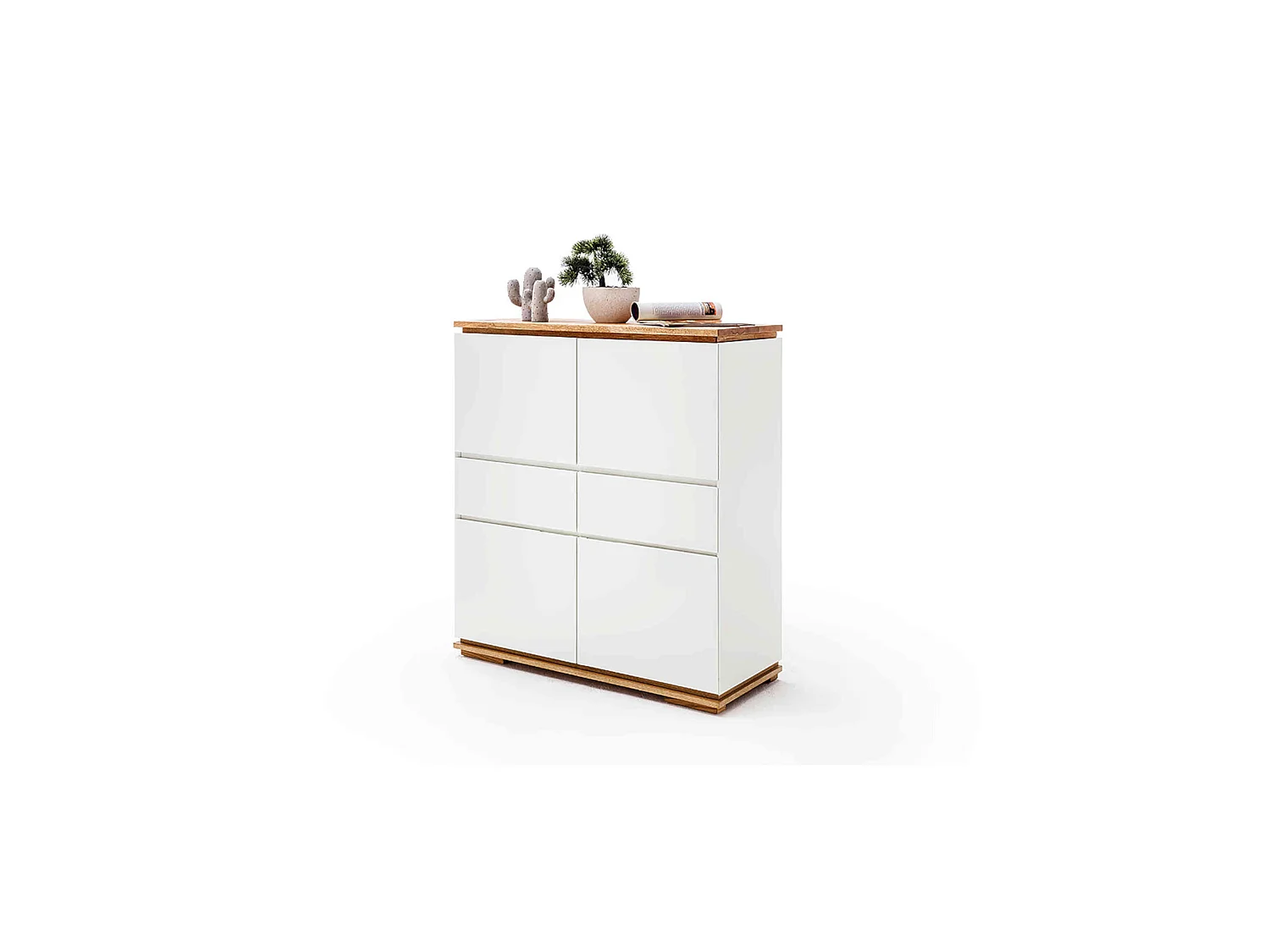 Commode 4 portes 2 tiroirs en bois blanc laqué - CO16013