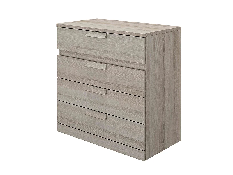 Commode 4 tiroirs en bois gris clair - CO5030