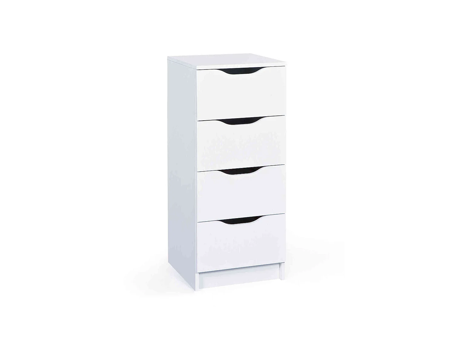 Commode 4 tiroirs en bois blanc - CO12052-3