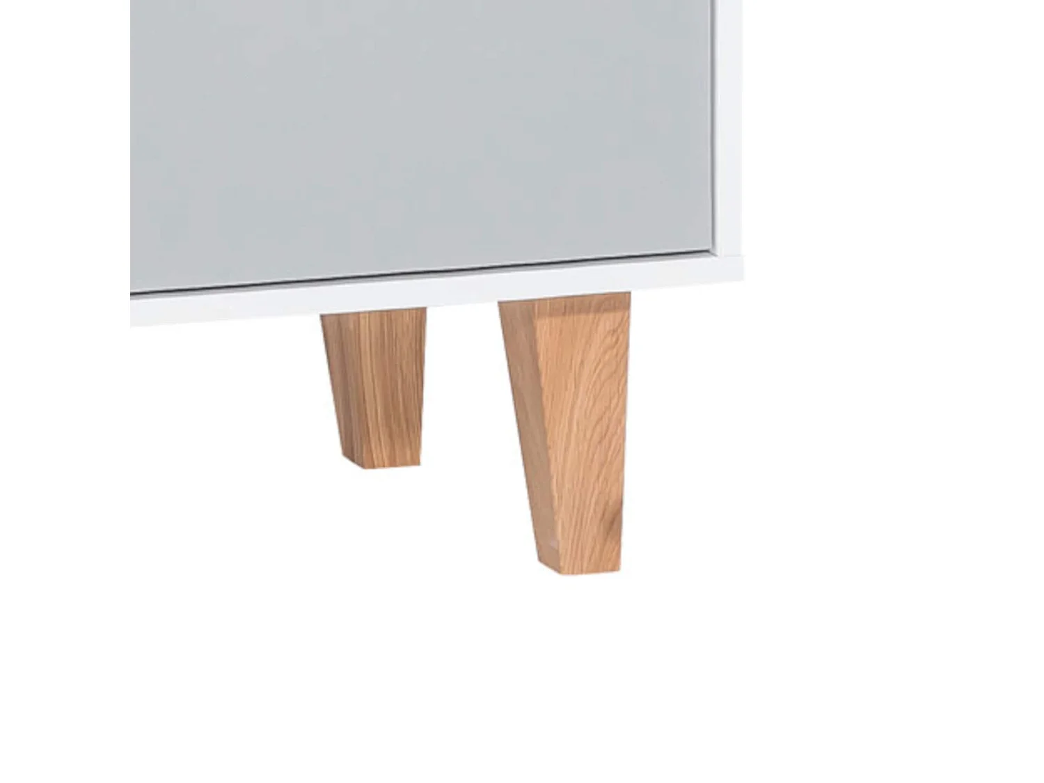 Commode 3 tiroirs 1 porte naturelle avec niche de rangement en bois avec pieds en chêne massif - CO17019