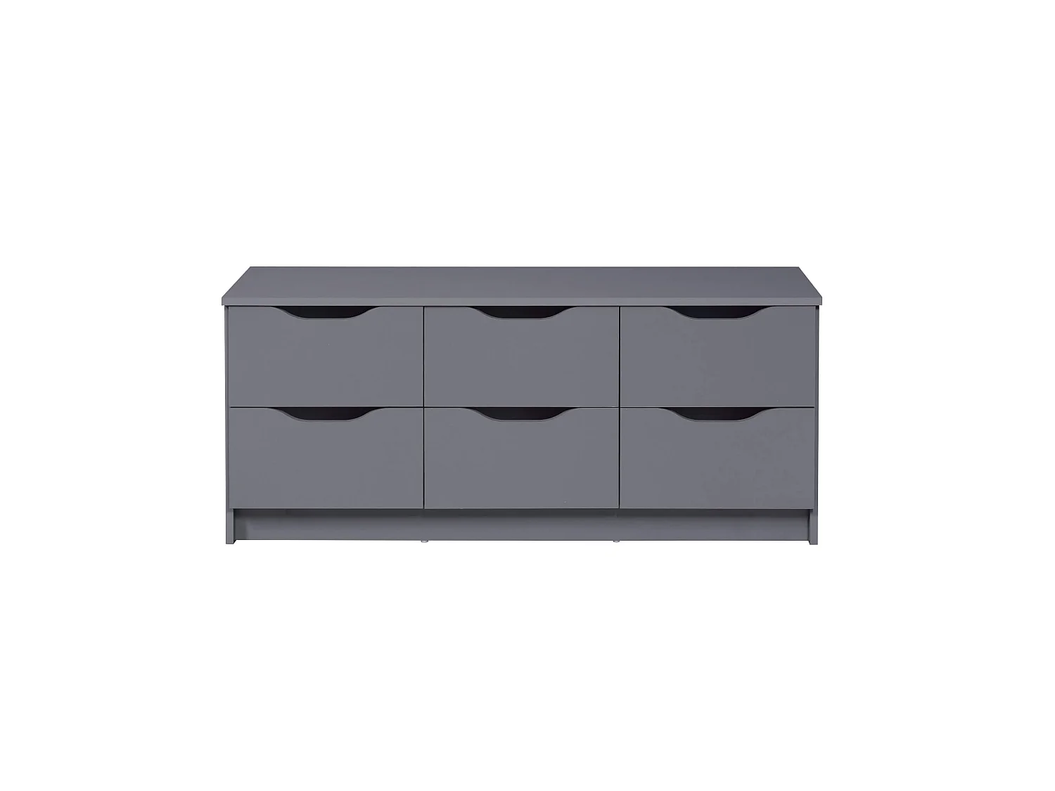 Commode 6 tiroirs en bois gris anthracite - CO12097