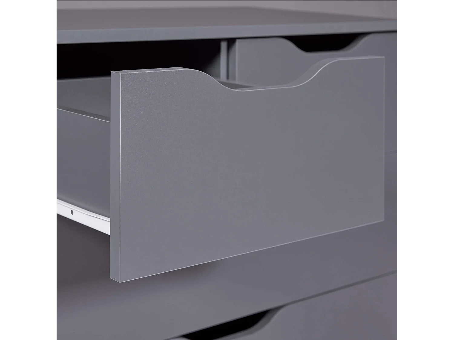 Commode 6 tiroirs en bois gris anthracite - CO12097