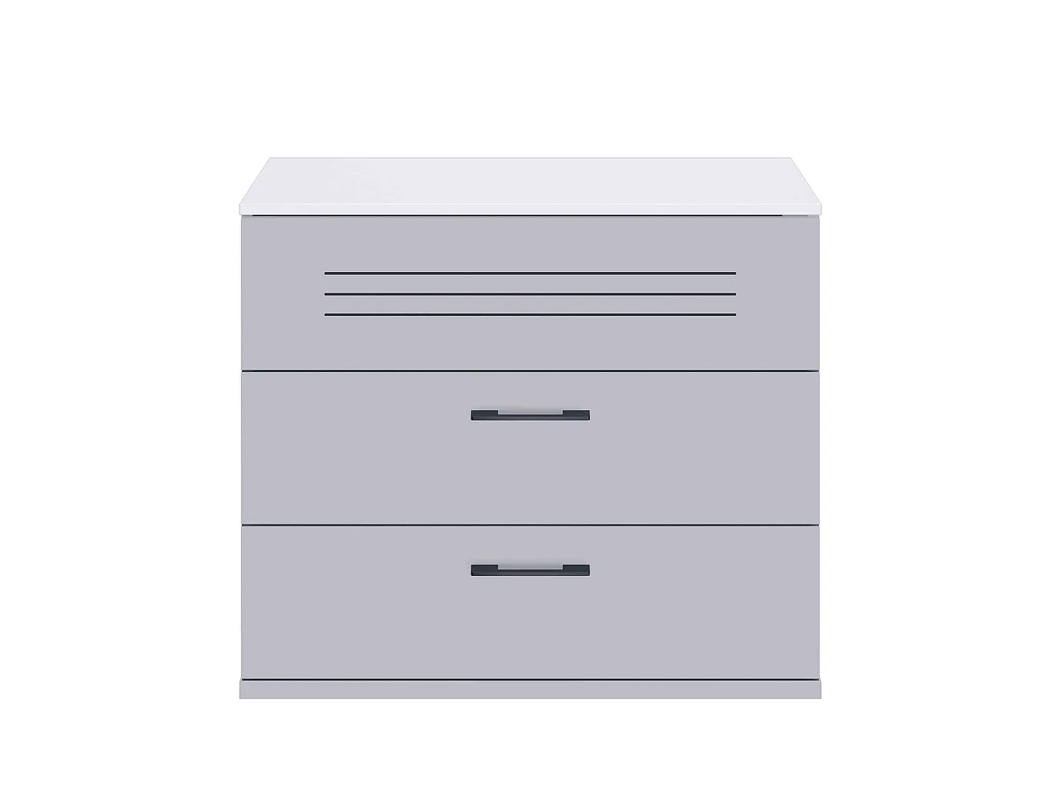 Commode en bois gris et blanc - CO5026