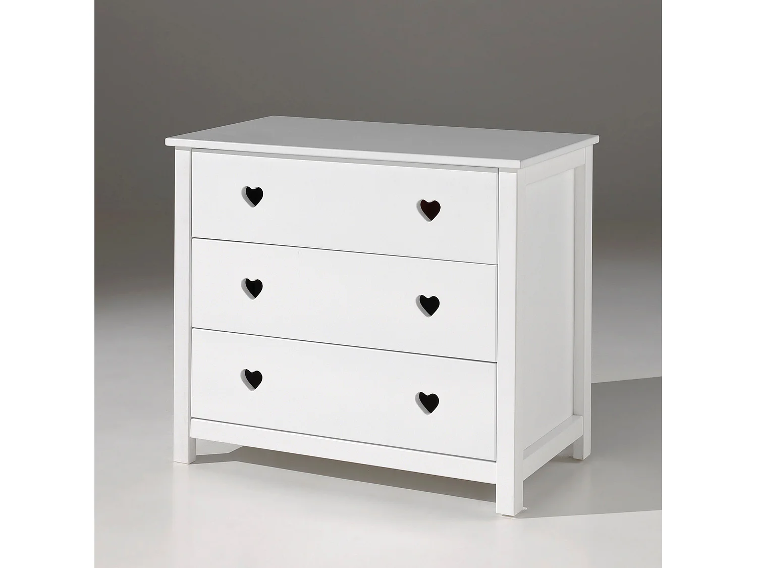 Commode 3 tiroirs en bois blanc CO2001