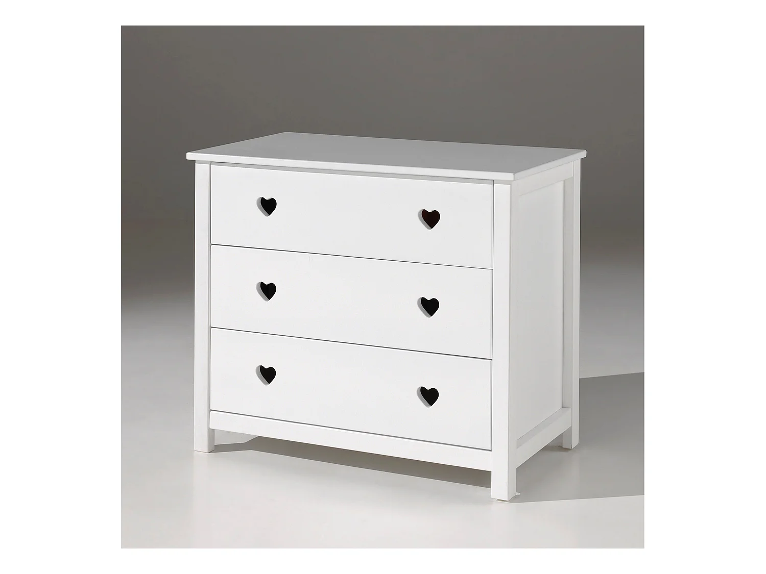 Commode 3 tiroirs en bois blanc CO2001