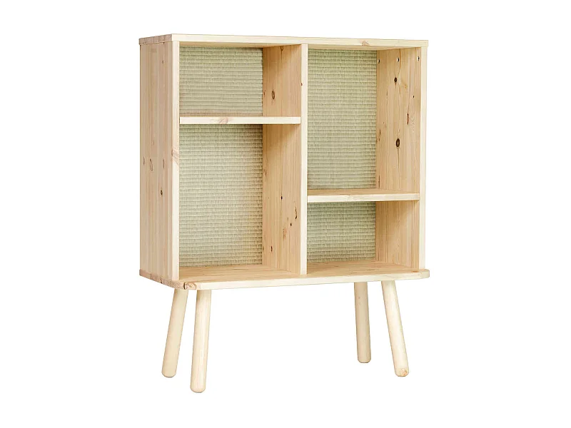 Commode KYABI en pin massif naturel style japonais