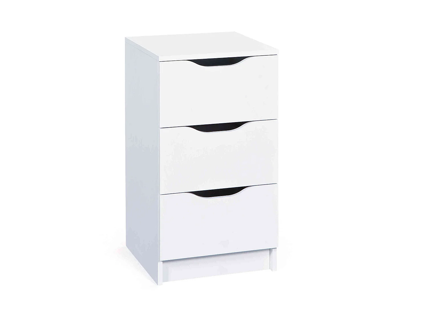 Commode 3 tiroirs en bois blanc - CO12052-2