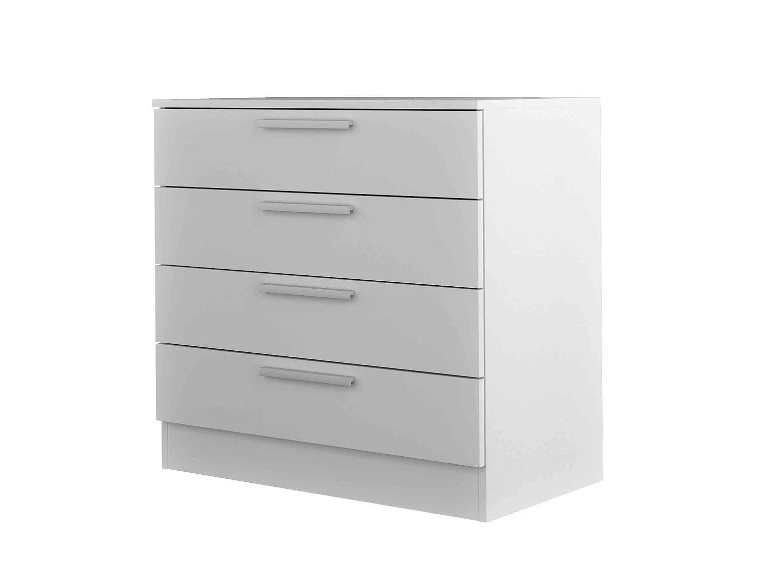 Commode 4 tiroirs en bois blanc - CO9004