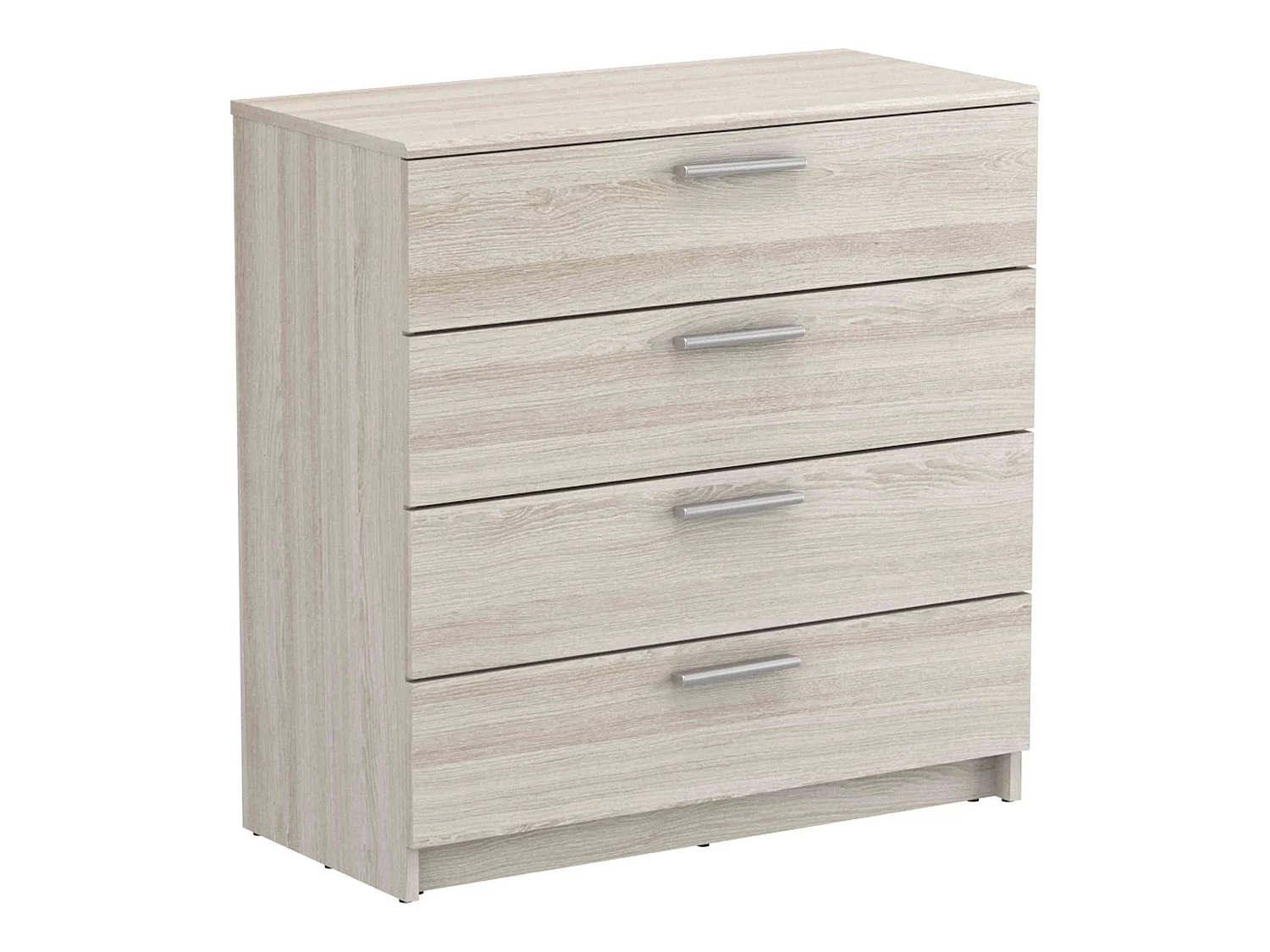 Commode 4 tiroirs en bois imitation chêne shannon - CO180