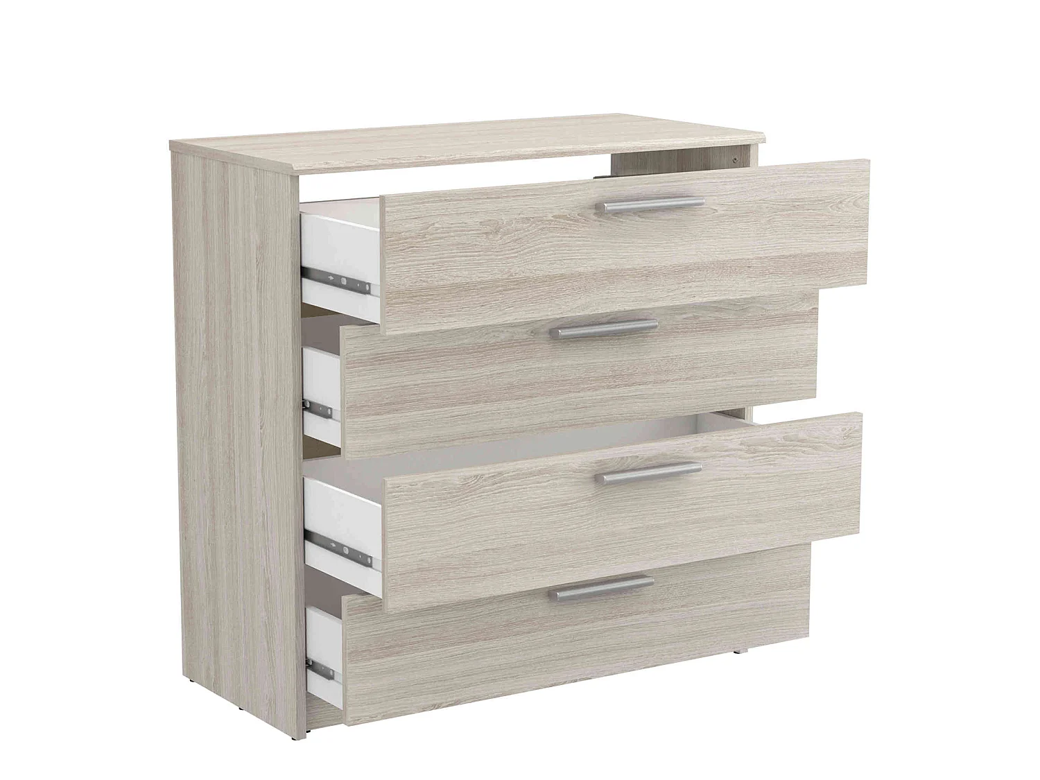 Commode 4 tiroirs en bois imitation chêne shannon - CO180