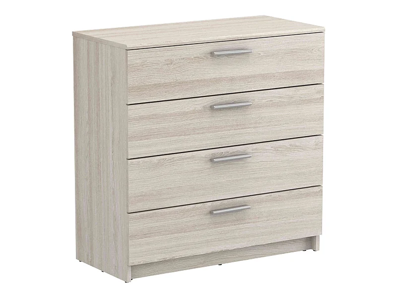 Commode 4 tiroirs en bois imitation chêne shannon - CO180