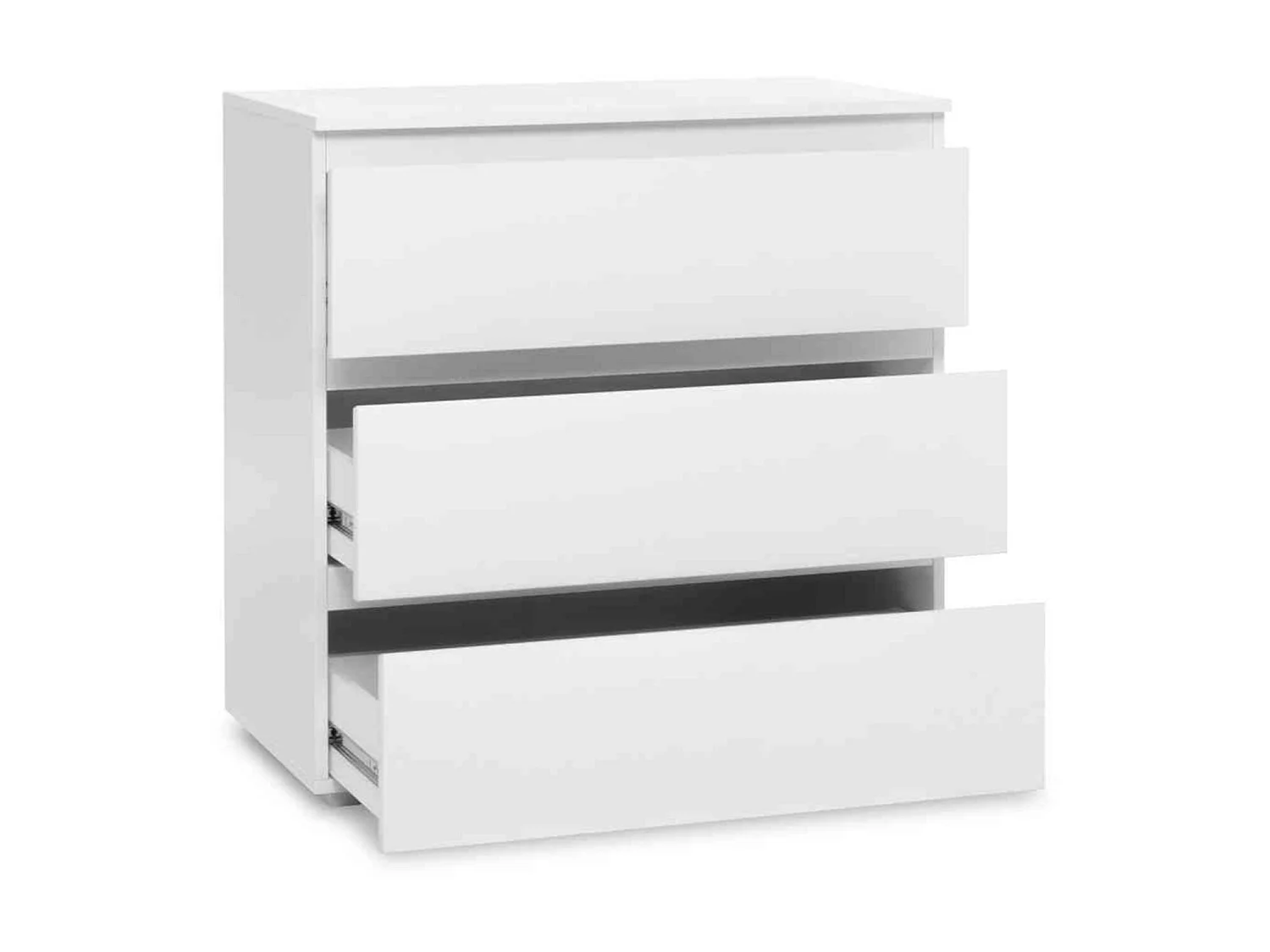 Commode 3 tiroirs en bois blanc - CO7017