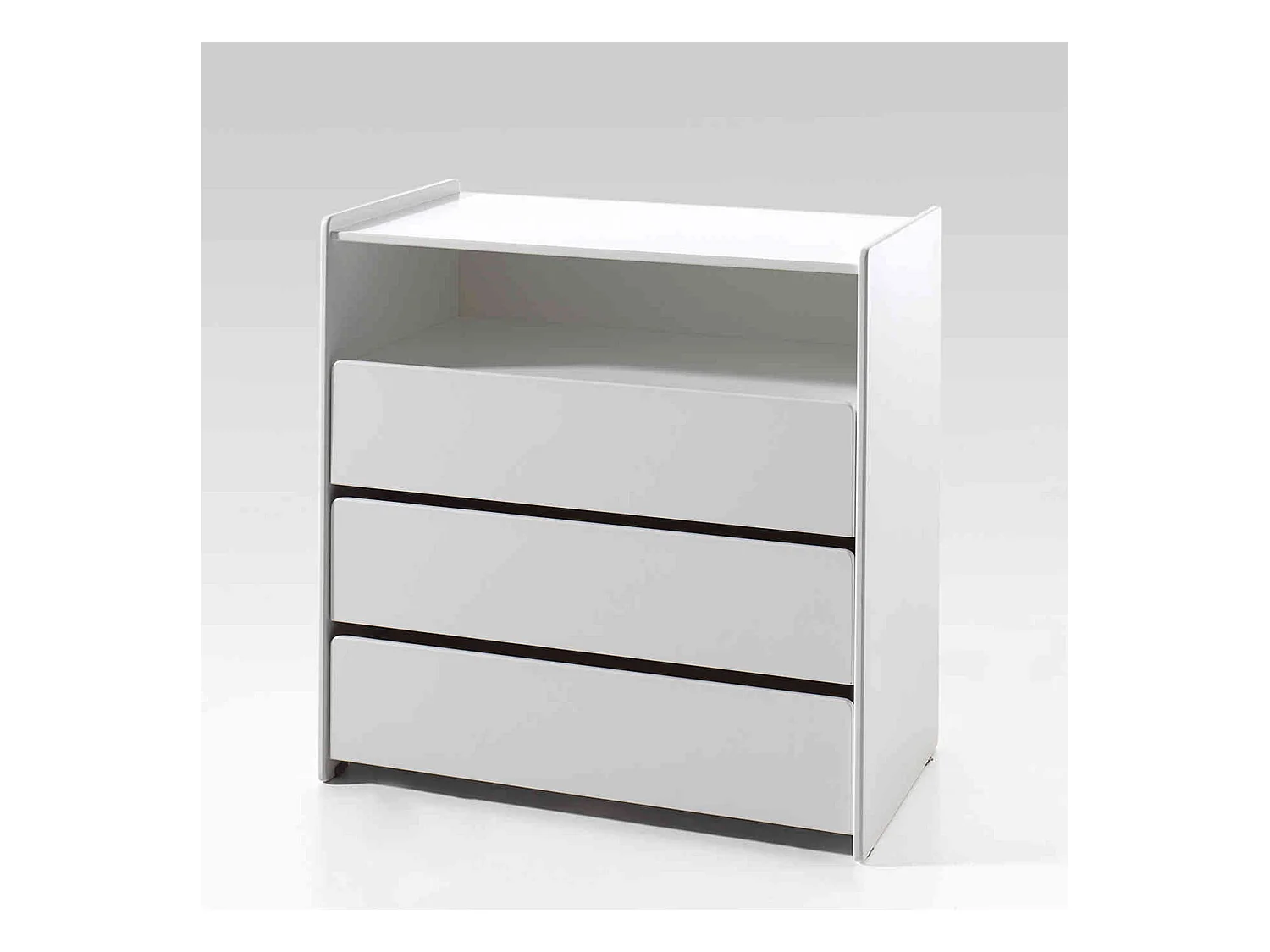 Commode 3 tiroirs bois blanc laqué - Terre de nuit