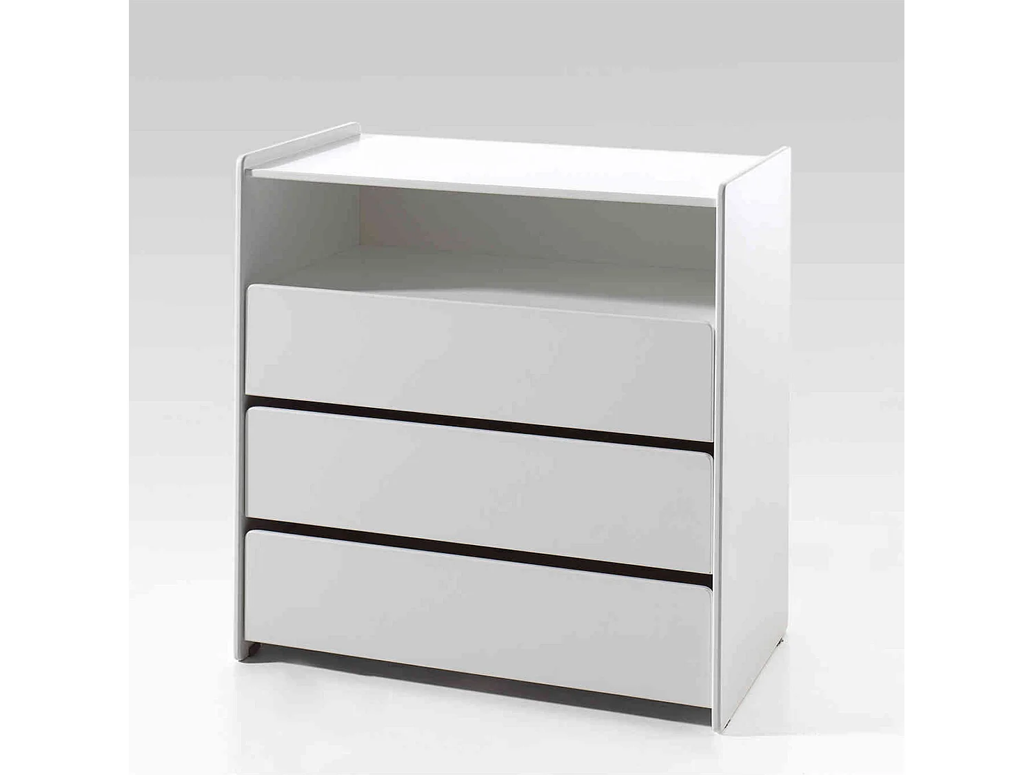 Commode 3 tiroirs bois blanc laqué - Terre de nuit