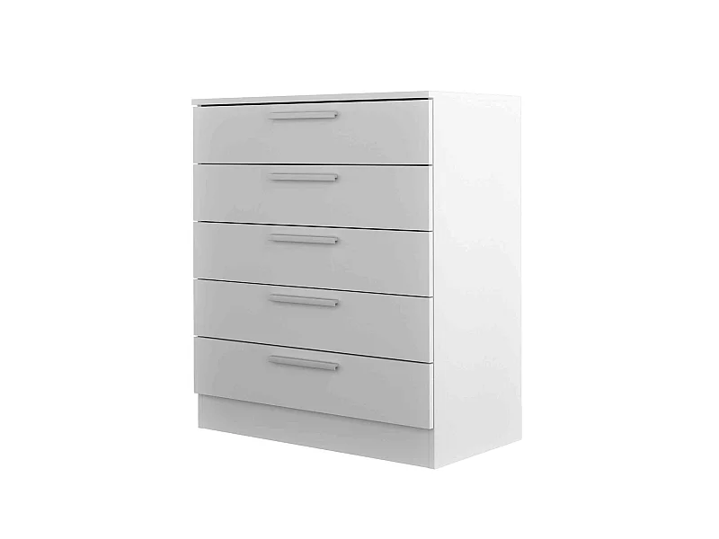 Commode 5 tiroirs en bois blanc - CO9022