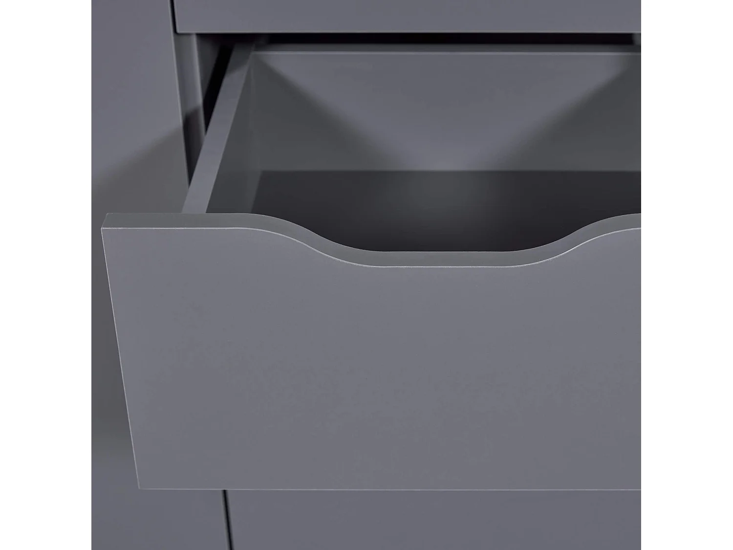 Commode 2 portes et 4 tiroirs en bois gris anthracite - CO12099