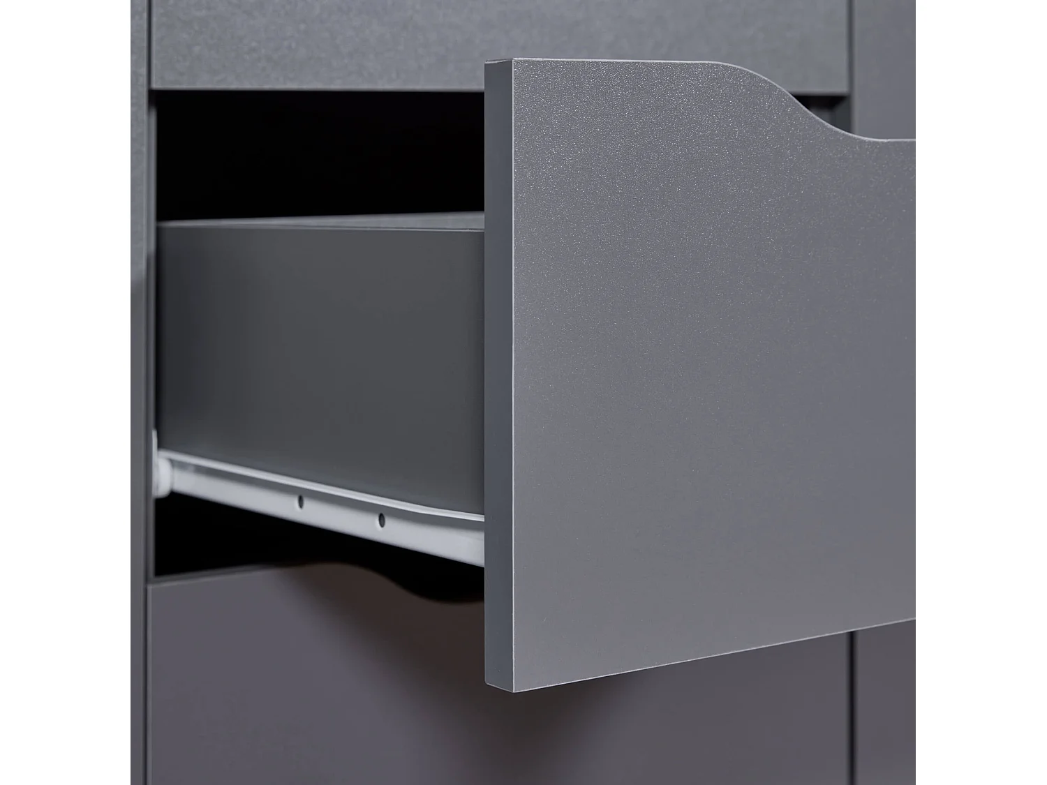 Commode 2 portes et 4 tiroirs en bois gris anthracite - CO12099