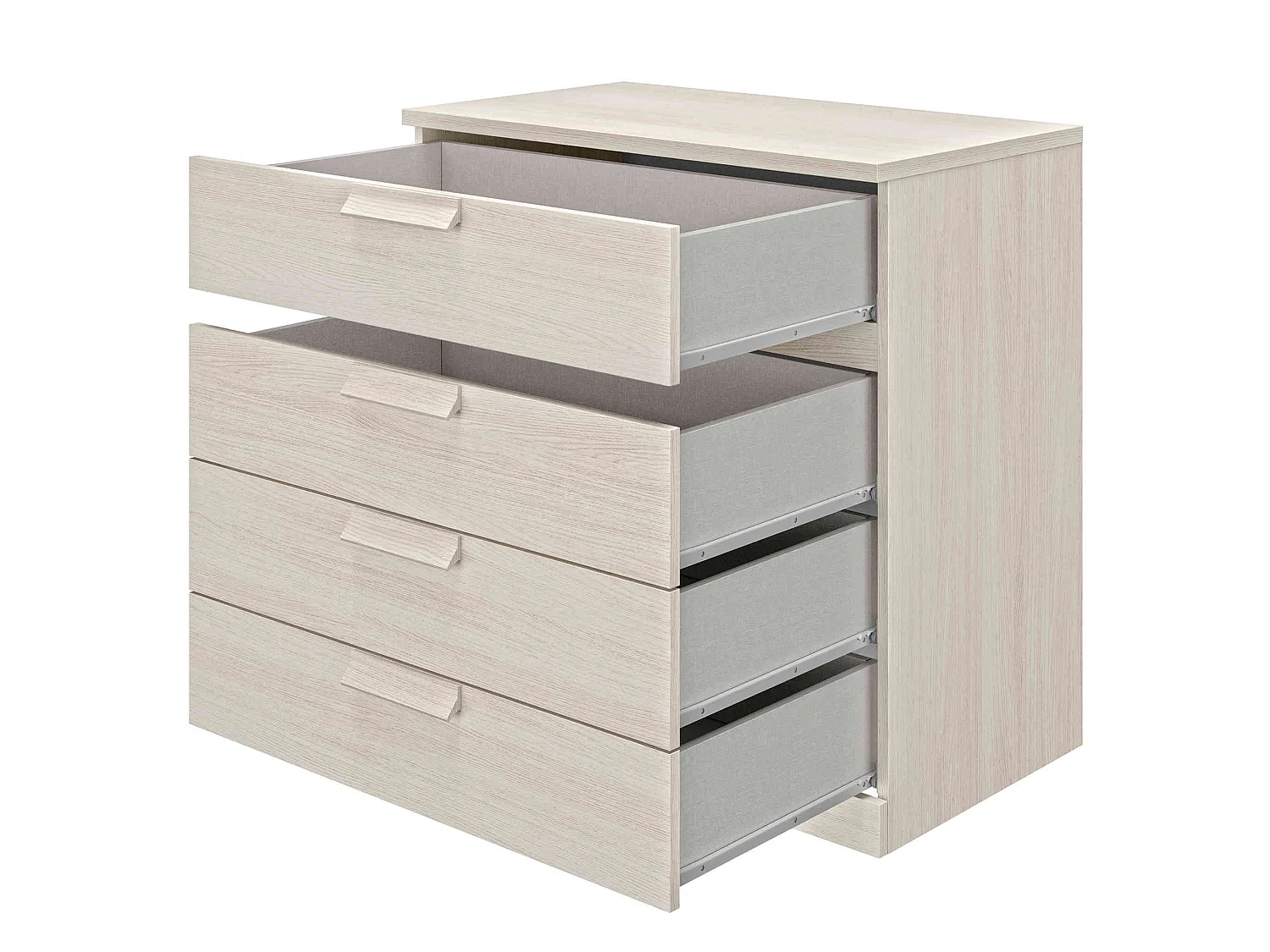 Commode 4 tiroirs imitation bois clair - CO5030