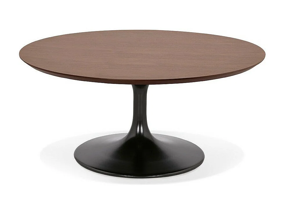 Table Basse Scandinave "Scusi" 90cm Noyer & Noir