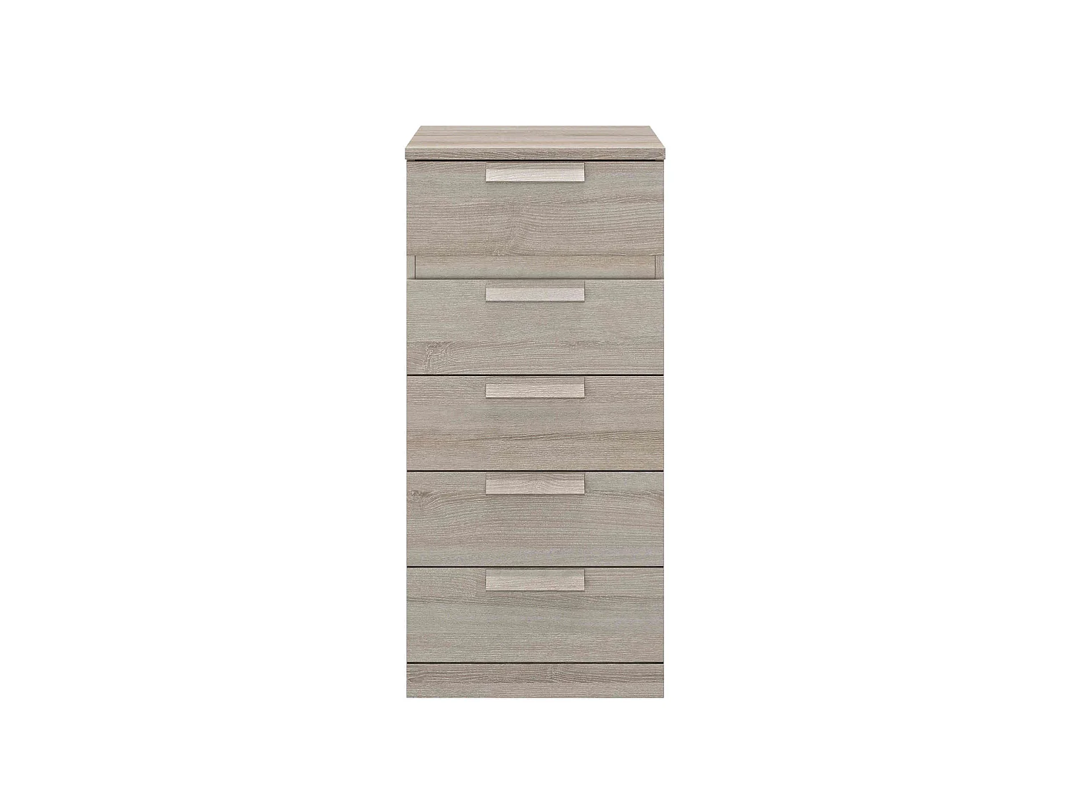 Chiffonnier 5 tiroirs en bois imitation gris clair - CF5029