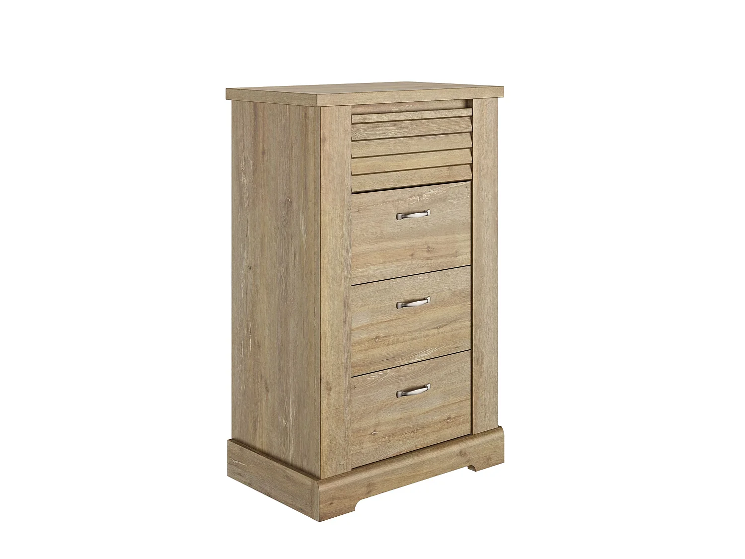 Chiffonnier en bois clair 4 tiroirs imitation châtaignier - CF5069