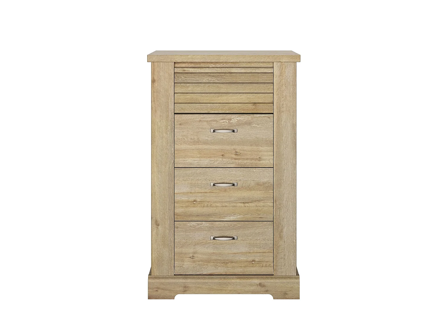 Chiffonnier en bois clair 4 tiroirs imitation châtaignier - CF5069