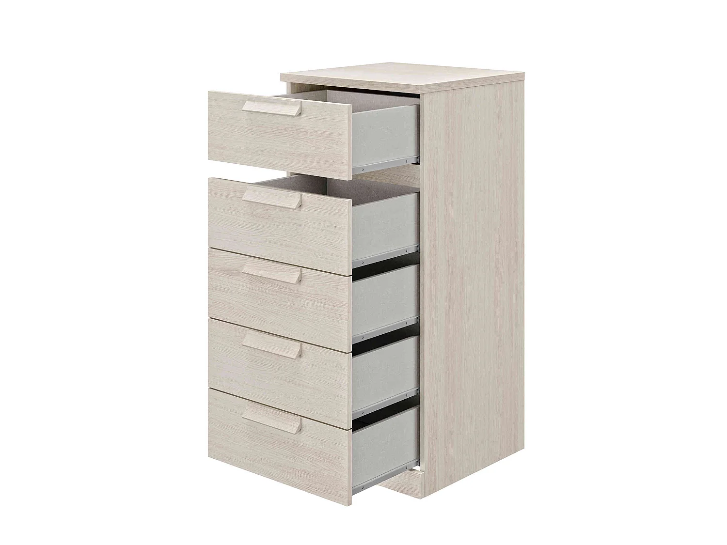 Chiffonnier 5 tiroirs imitation bois clair - CF5029