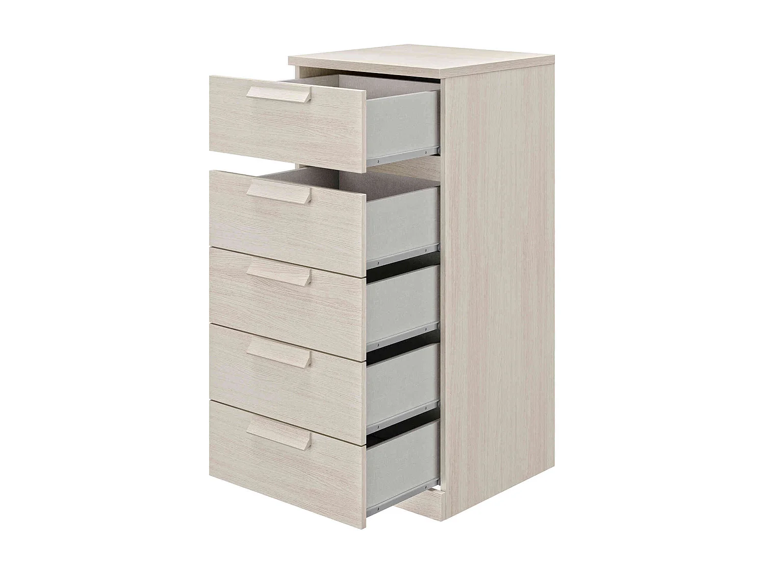 Chiffonnier 5 tiroirs imitation bois clair - CF5029