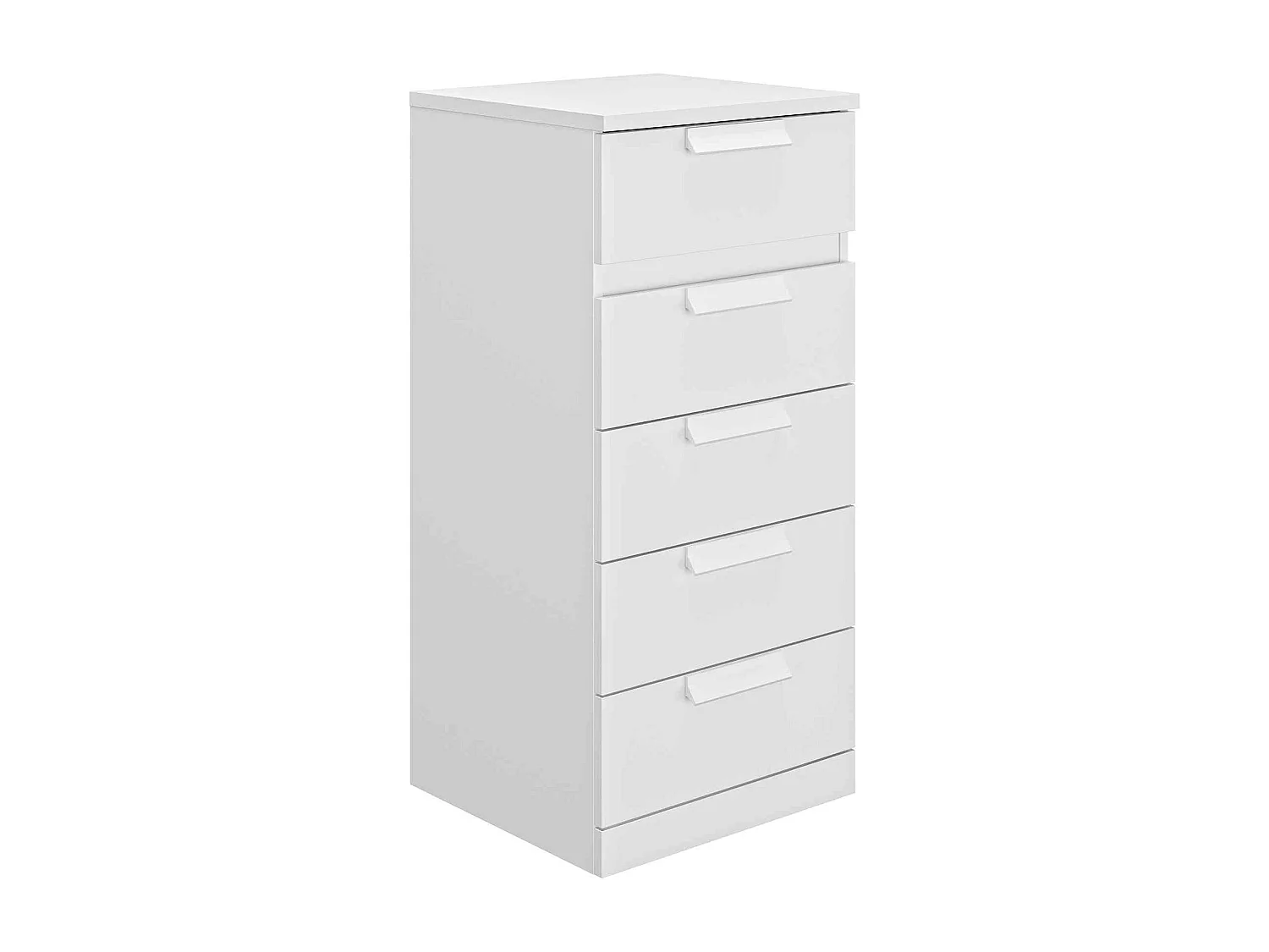 Chiffonnier 5 tiroirs en bois blanc - CF5029