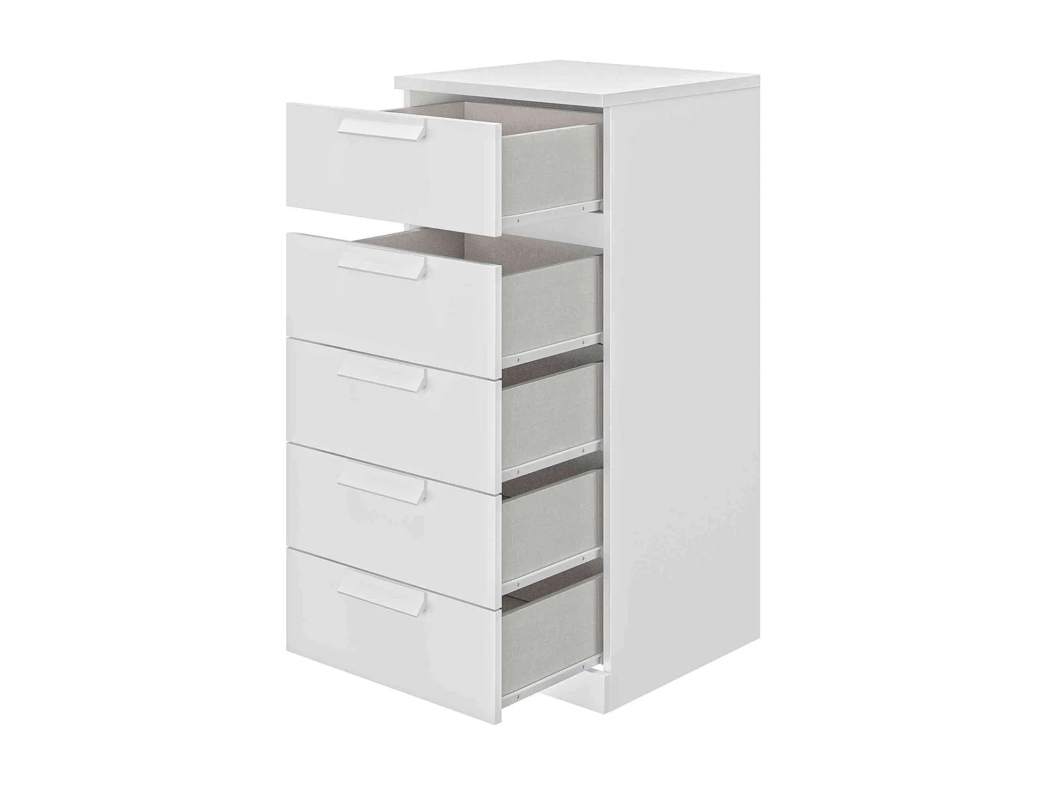 Chiffonnier 5 tiroirs en bois blanc - CF5029