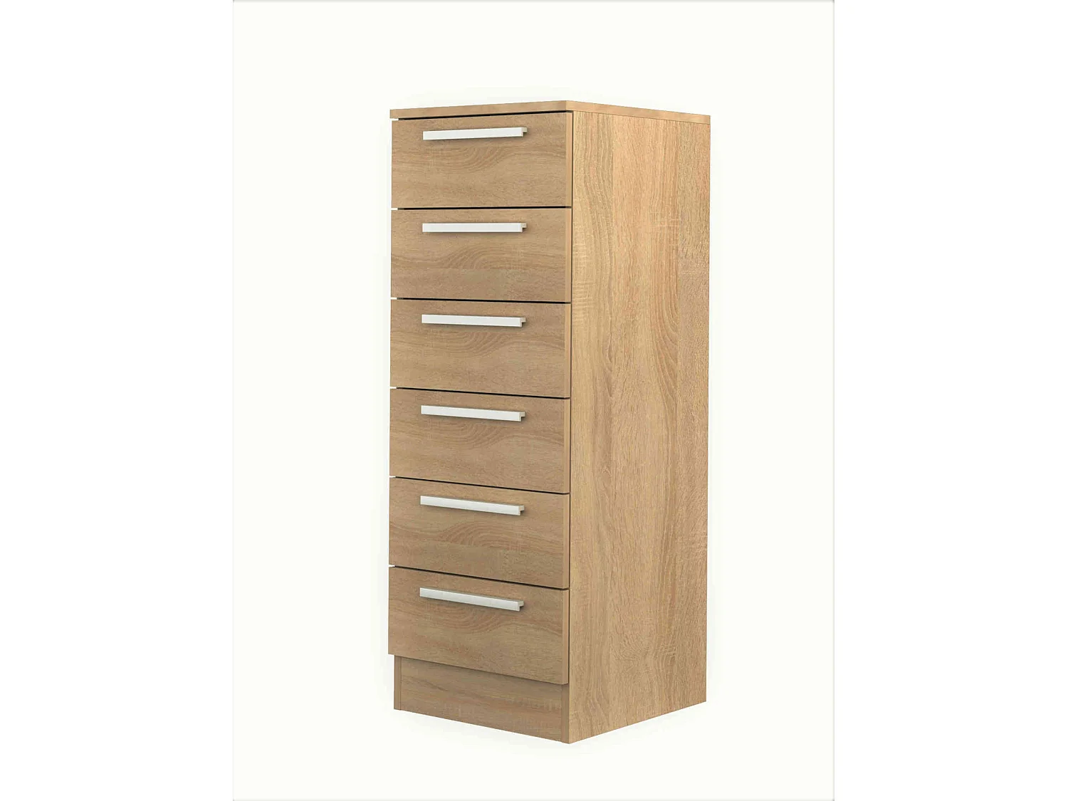 Chiffonnier 6 tiroirs en bois imitation chêne - CF9059